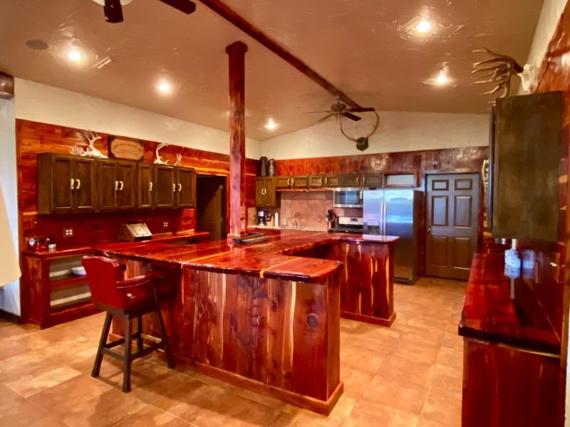 large kitchen with island 